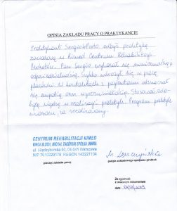 Referencja od kliniki NFZ